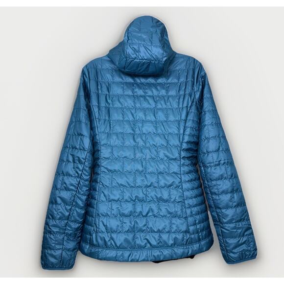 NWT Patagonia Nano Puff Women Medium Lagom Blue Insulated Quilted Hood Zip 84227 - Picture 2 of 7